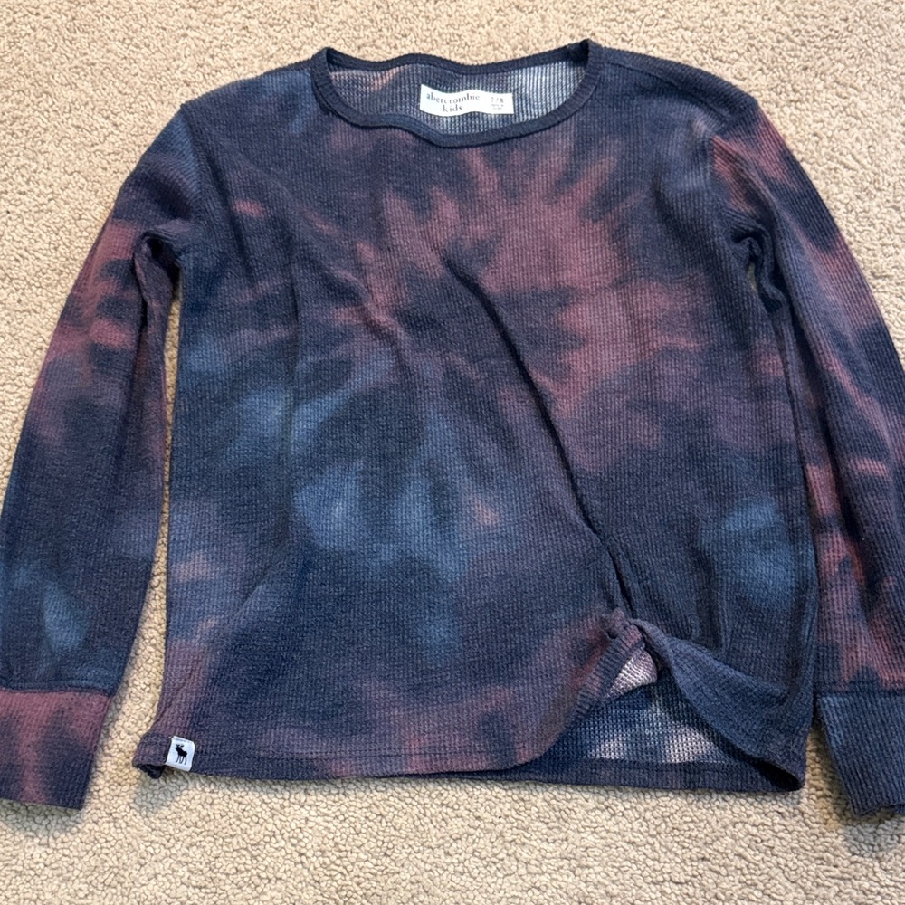 Abercrombie Kids Colorful Waffle Knit Shirt tie dye size 7/8